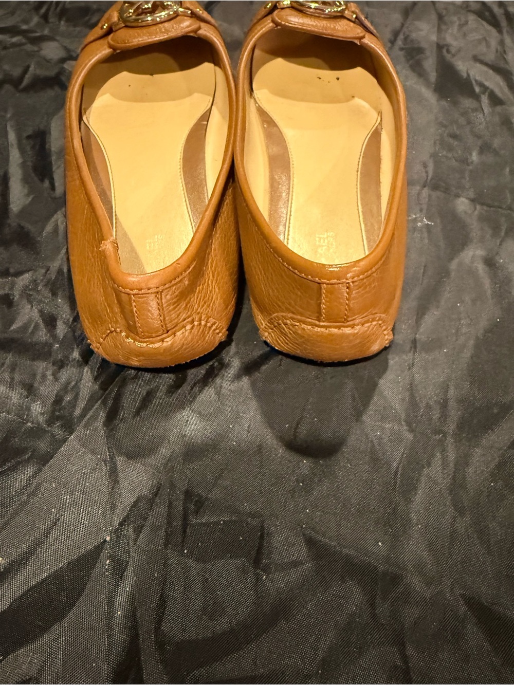 Michael Kors Women's Brown Leather MK Logo Ballet Flats - Picture 6 of 7